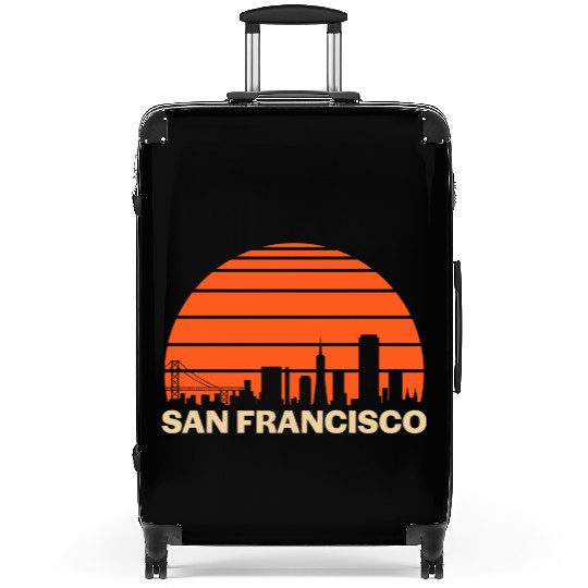 Retro San Francisco California Skyline Suitcases
