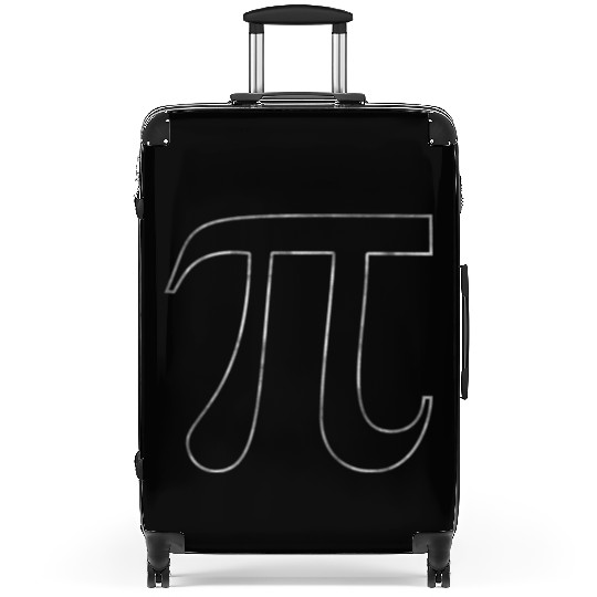 Silver Pi Symbol Suitcases