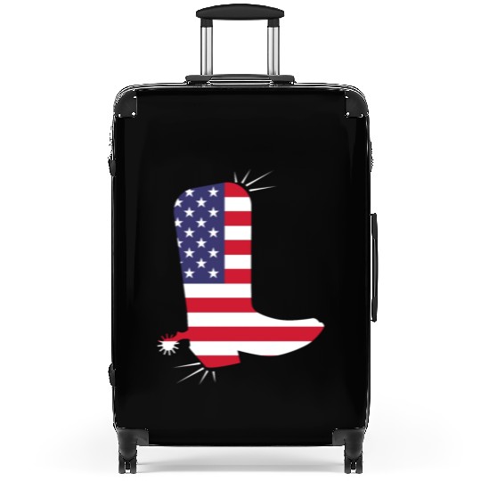 American Flag Cowboy Boot Stars And Stripes Suitcases