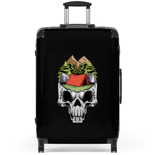Camper Campsite Skull Skeleton Head Camp Camping Suitcases