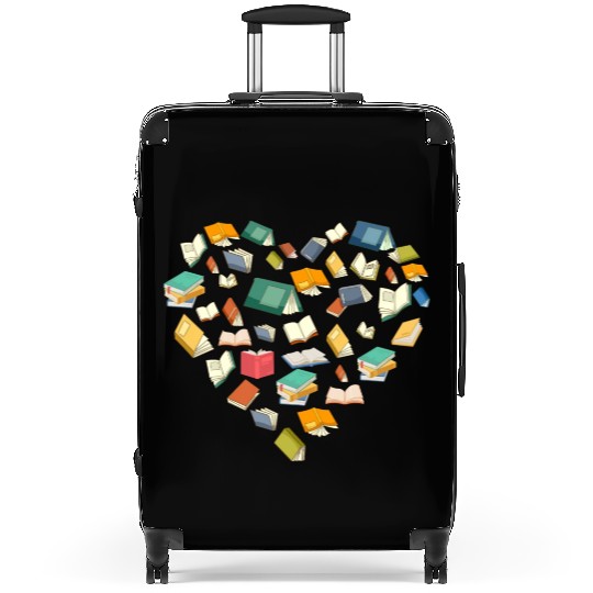 Book Lover Heart Shape Bookish Gift For Librarian Suitcases