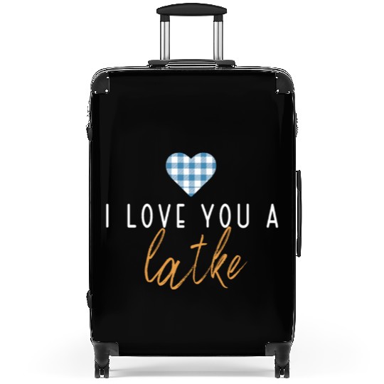 I Love You A Latke Funny Jewish Pun Hanukkah Suitcases