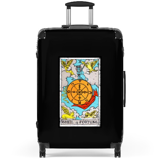 Fortune The Wheel Tarot Card Suitcases Vintage Design
