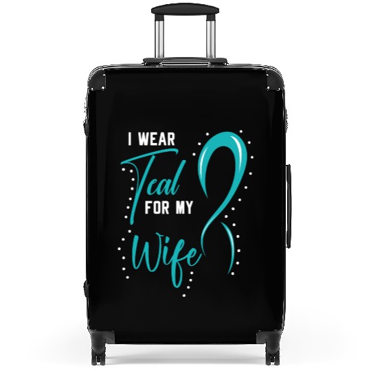 I Wear Teal For My Wife PCOS Polycystic Ovary Suitcases