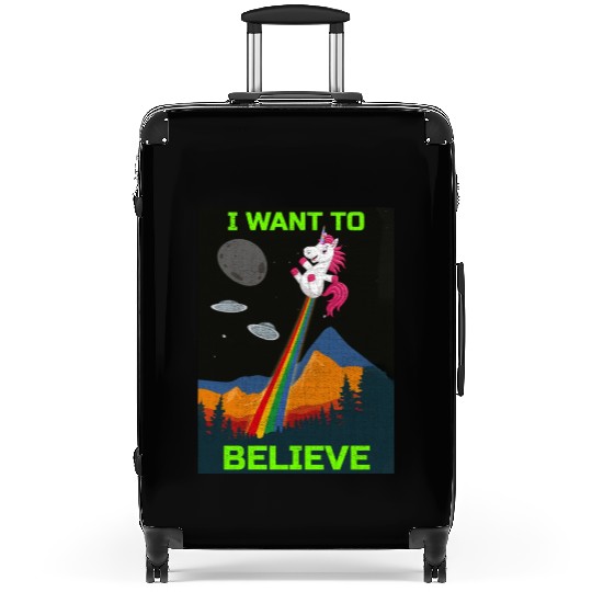 Unicorn "I Want To Believe" UAP Outfit Alien Ufo Suitcases