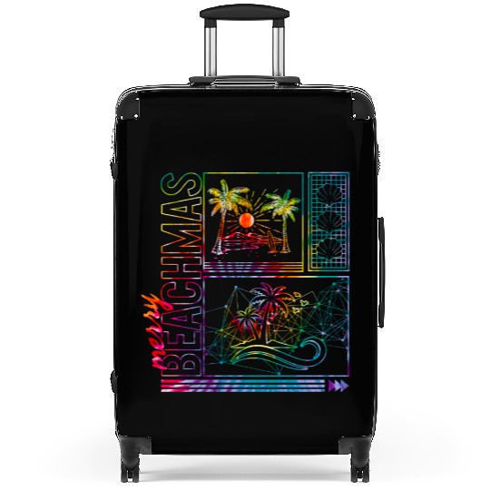 Coastal Beach Christmas In July Suitcases, Merry