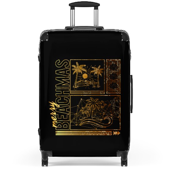 Coastal Beach Christmas In July Suitcases, Merry