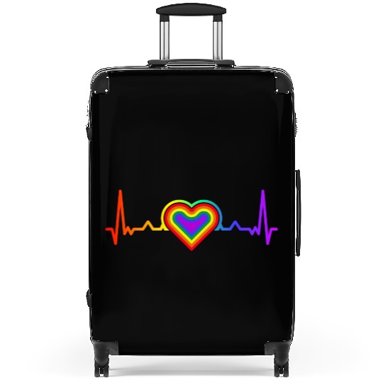 Rainbow Heart LGBTQ Lesbian Gay Pride Suitcases