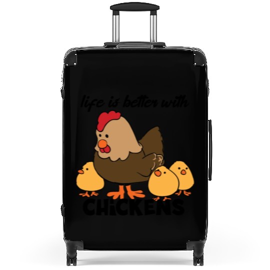 Life Is Better with Chickens Cartoon Funny Hen Suitcases