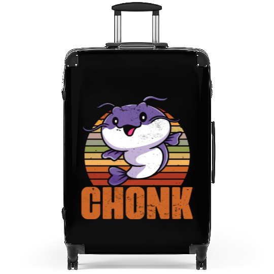 Chonk Funny Catfish Fishing Humor For A Catfisher Suitcases