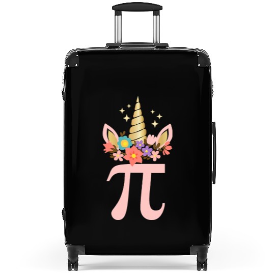 Cute Unicorn Face Pi Day Suitcases Girls Women Math