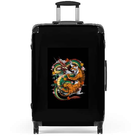 Japanese Dragon Tiger Suitcases