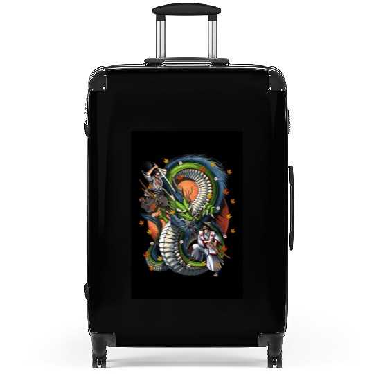 Japanese Dragon Samurai Warrior Battle Suitcases