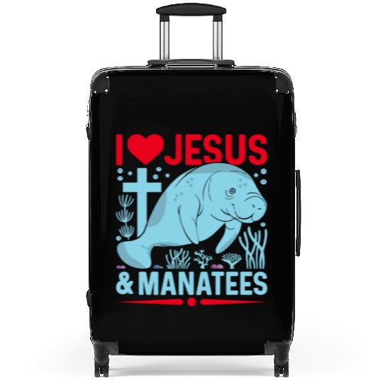 I Love Jesus and Manatees - Sea Cows Lover Suitcases