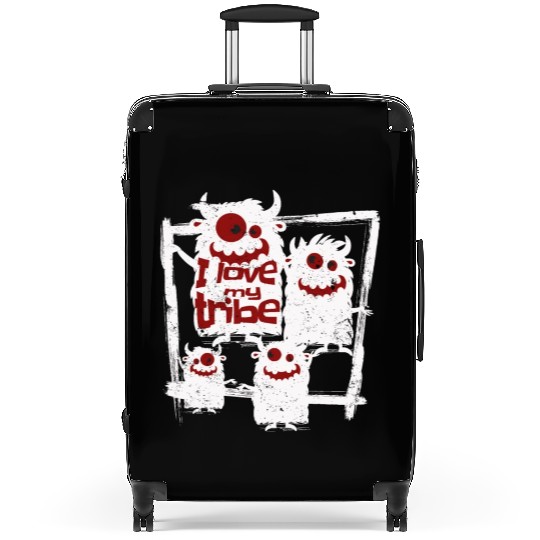 I Love My Tribe Funny Monster Family Reunion Suitcases