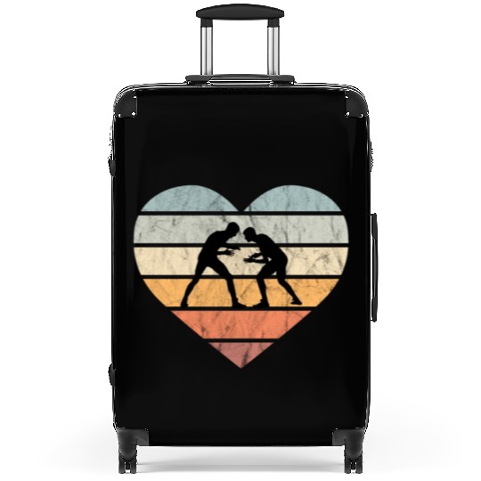 I Love Wrestling Retro Heart Suitcases
