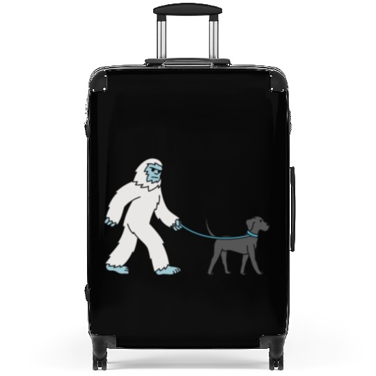 Bigfoot Sasquatch Walking Great Dane Suitcases