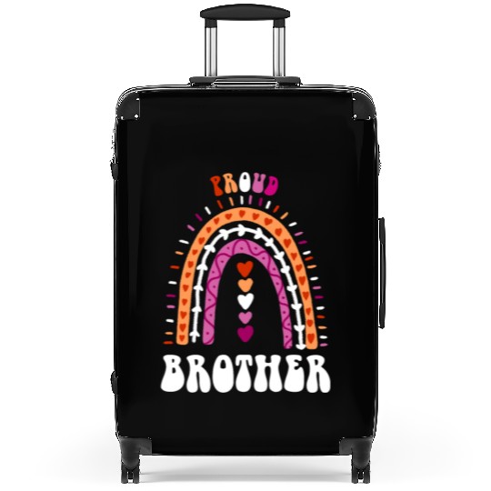 Proud Brother Lesbian Pride Boho Rainbow Suitcases