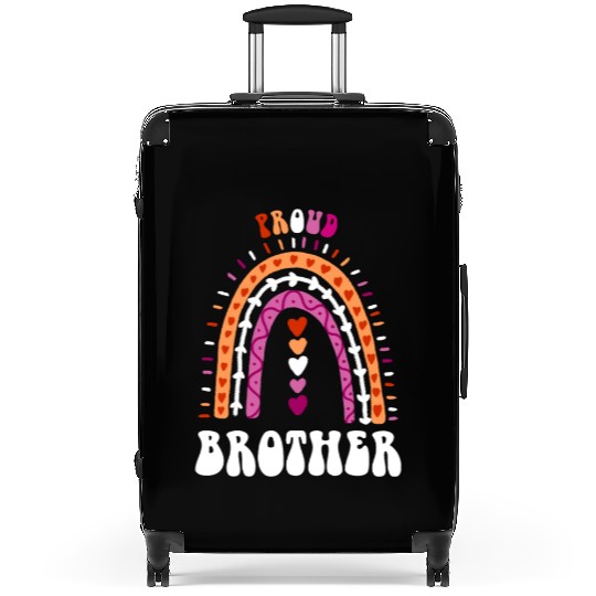 Proud Brother Lesbian Pride Boho Rainbow Suitcases