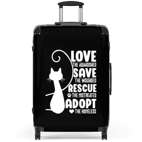 Love Save Rescue Cat Lover Kitty Cats Mom Dad Suitcases