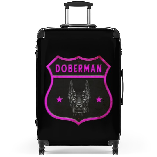 Doberman dog design Suitcases
