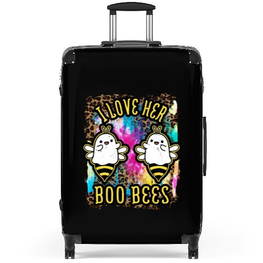 Halloween I love her Boo Bees Tie Dye Suitcases