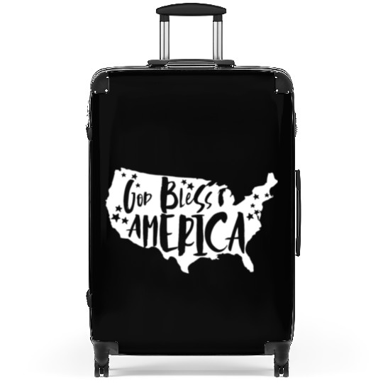 God Bless America USA Map Patriotic 4th of Julygod Suitcases