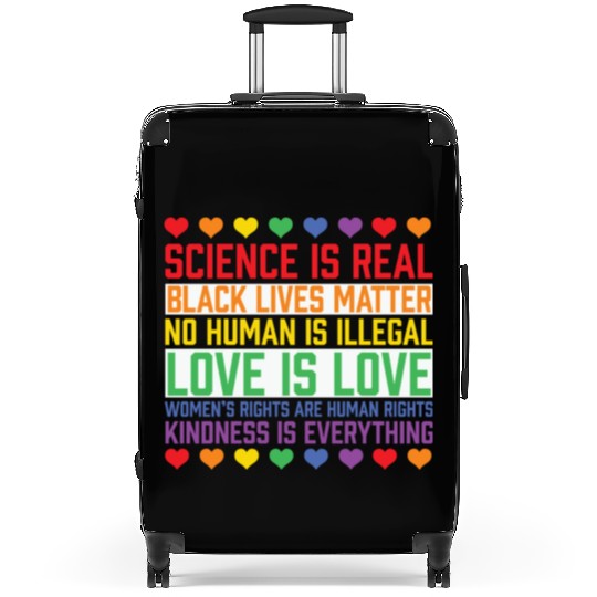 LBGT Flag Gay Pride Human Science is Real Suitcases