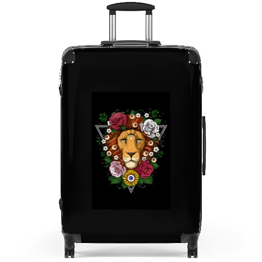 Psychedelic Lion Suitcases