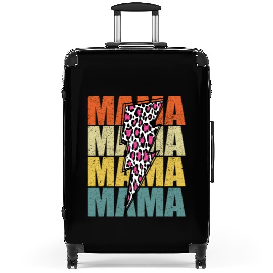 Lightning Bolt Leopard Cheetah Print Multi Color Suitcases