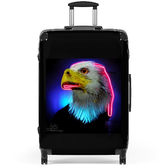 i love america neon bright lightsamerican eagle Suitcases