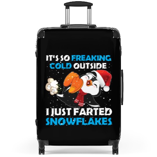 I Just Farted Snowflakes Funny Penguin Christmas Suitcases