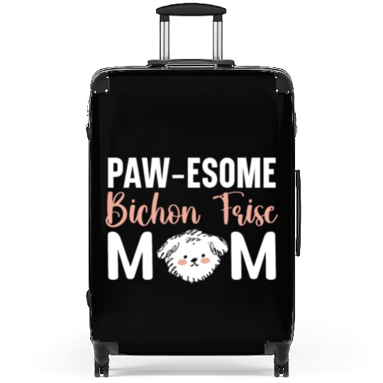 Pawesome Bichon Frise Mom Curly Hair Pup Puppy Suitcases