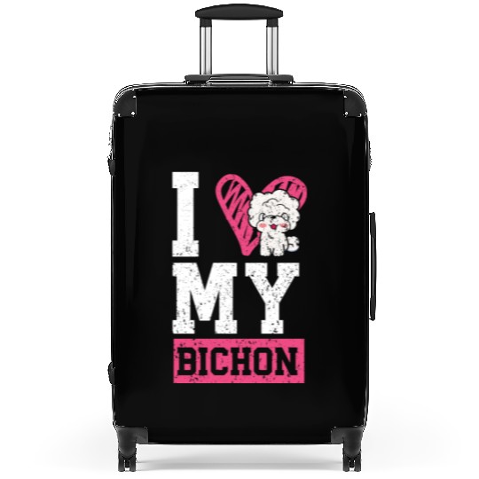 I Love My Bichon Frise Curly Hair Pup Puppy Lover Suitcases