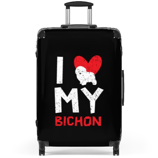 I Love My Bichon Frise Curly Hair Pup Puppy Lover Suitcases
