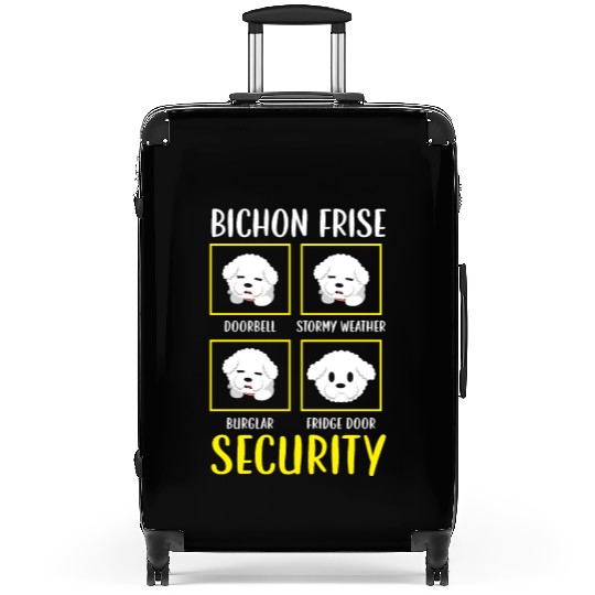Bichon Frise Security Curly Hair Pup Puppy Lover Suitcases