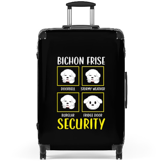 Bichon Frise Security Curly Hair Pup Puppy Lover Suitcases