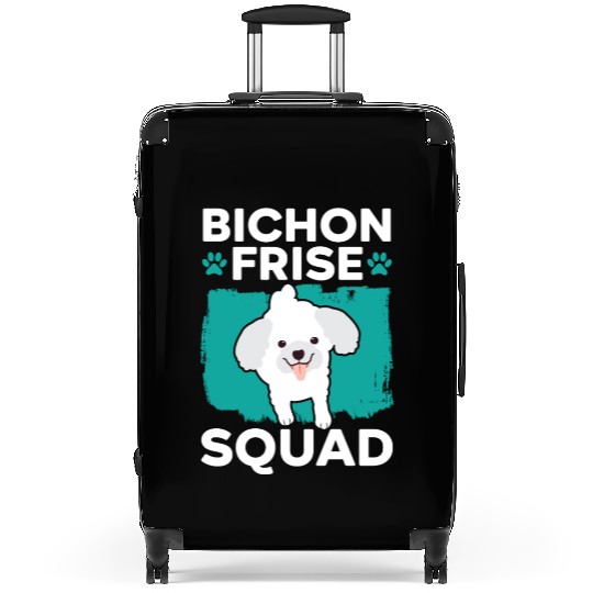 Bichon Frise Squad Curly Hair Pup Puppy Lover Suitcases