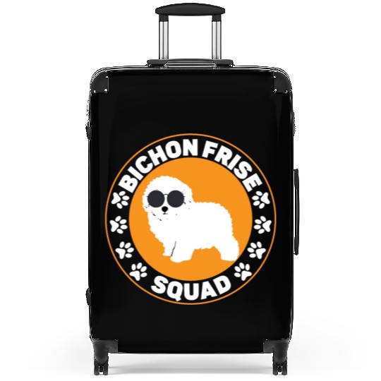 Bichon Frise Squad Curly Hair Pup Puppy Lover Suitcases