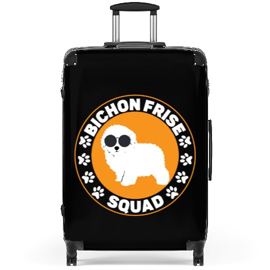 Bichon Frise Squad Curly Hair Pup Puppy Lover Suitcases