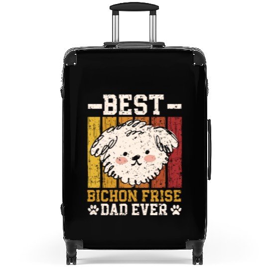 Best Bichon Frise Dad Ever Curly Hair Pup Puppy Suitcases