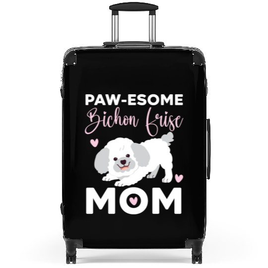 Pawesome Bichon Frise Mom Curly Hair Pup Puppy Suitcases