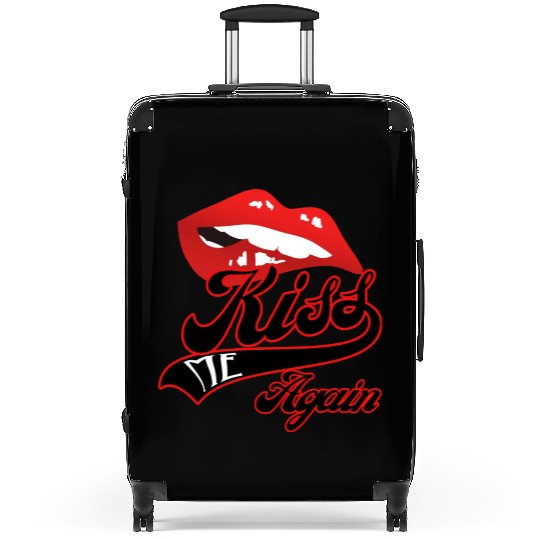 Kiss Me Again Sexy Lip Redline Swoosh Graphic. Suitcases