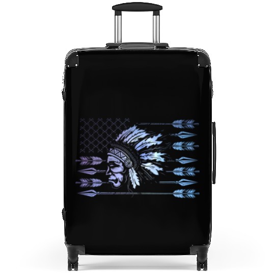 Chief Native American US Flag Suitcases
