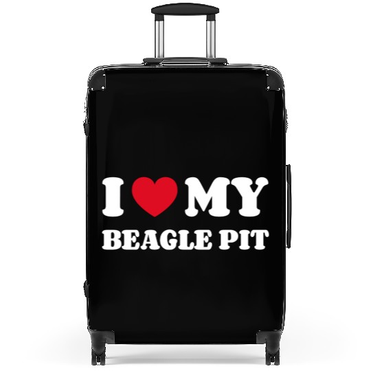 I Love My Beagle Pit Suitcases