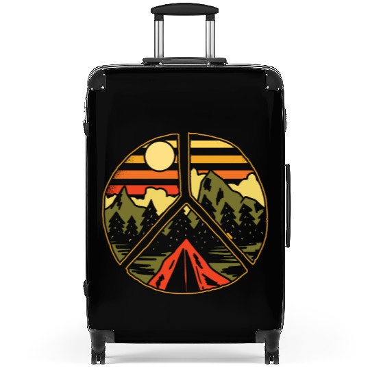 Hiking Outdoors Peace and Love Suitcases
