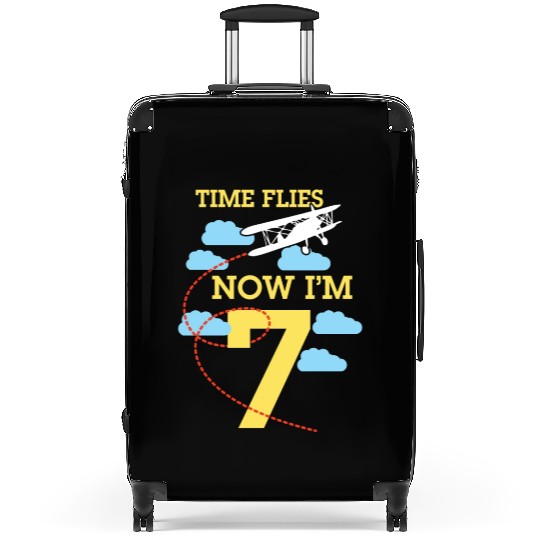 7th Birthday Boys Airplane 7 year old Birthday Suitcases