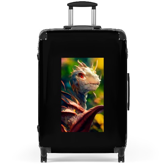 A fabulous mystical dragon in the jungle. A Suitcases
