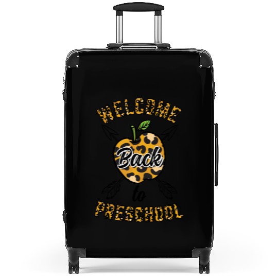 Welcome Back To Preschool Leopard Print Suitcases