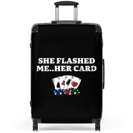 She Flashed Me Poker Couples Poker Player Lovers Suitcases